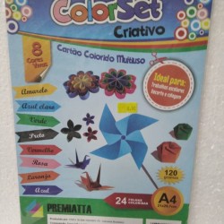 COLORSET CRIATIVO CARTÃO COLORIDO A4  MULTI USO 